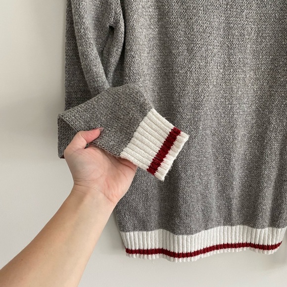 MENS Grey Knit Sweater - Picture 3 of 5